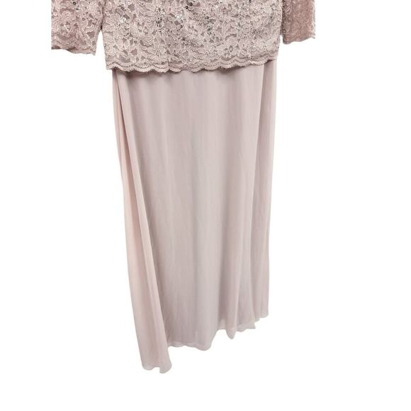 Alex Evenings Long Gown with Sequin Lace Bodice & Chiffon Skirt Women’s 12 New - Picture 5 of 10